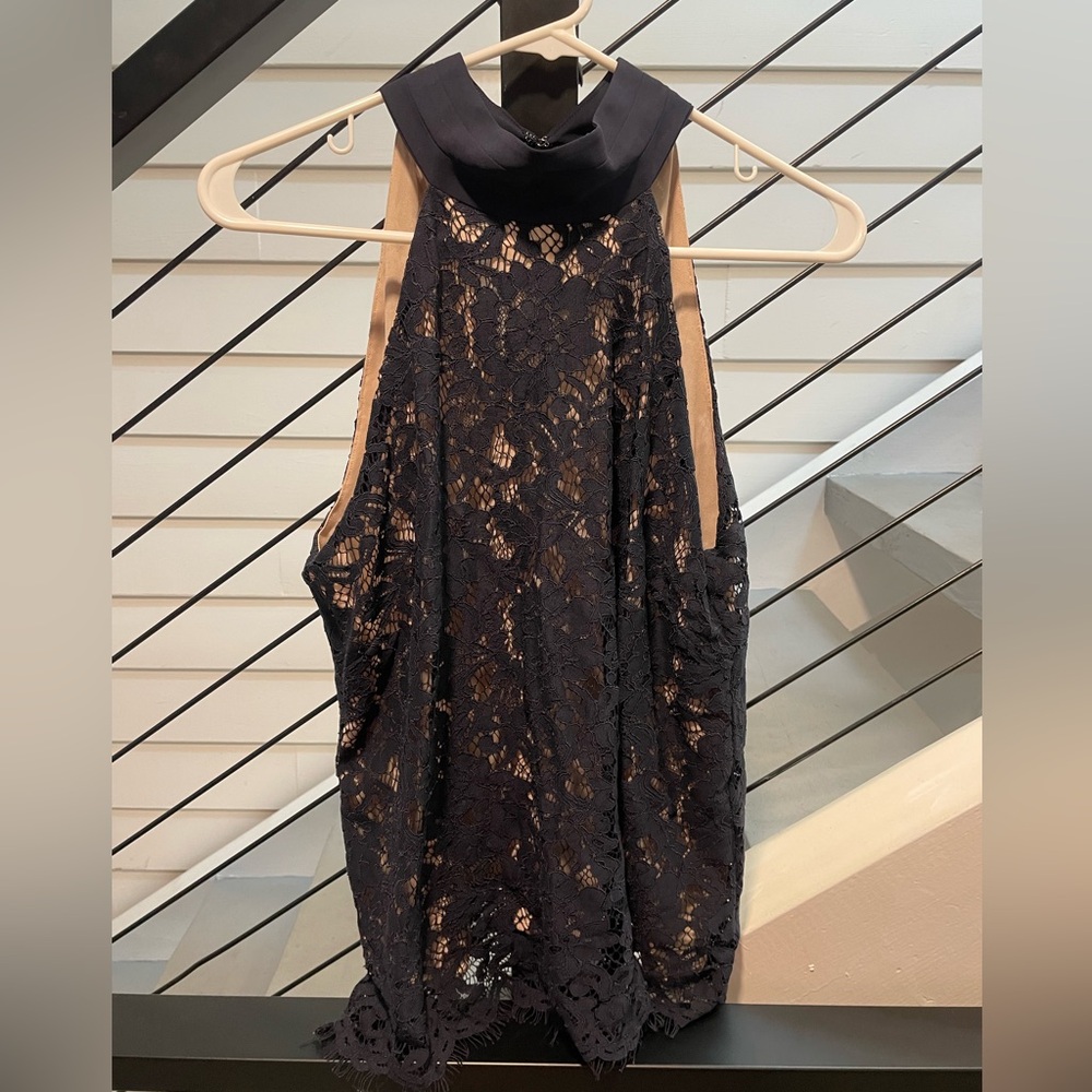 NWT Blue lace high neck tank